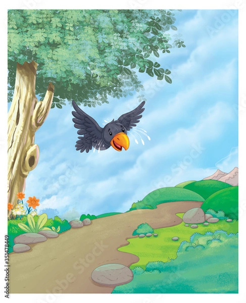 Fototapeta thirsty crow