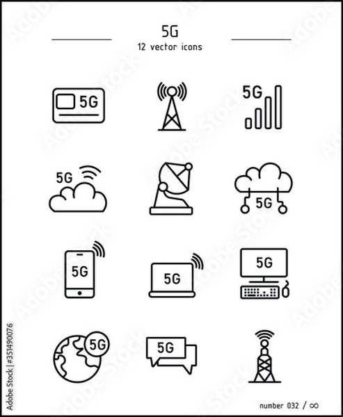 Obraz 5G technology vector images. Communication and Communication
