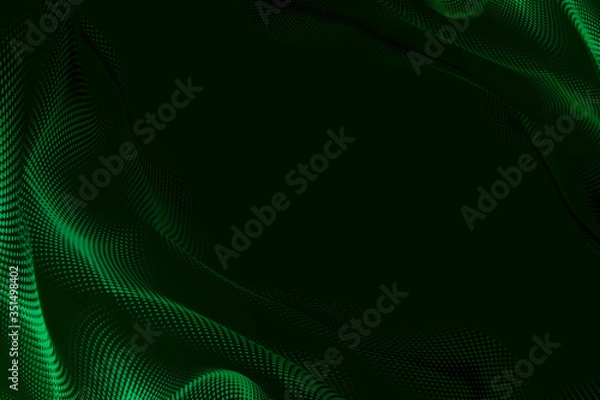 Obraz Green 3D abstract motion on a dark background