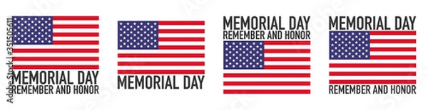 Fototapeta Memorial Day in United States. Remember and Honor. Federal holiday for remember and honor persons who have died while serving in the United States Armed Forces. Celebrated in May. 