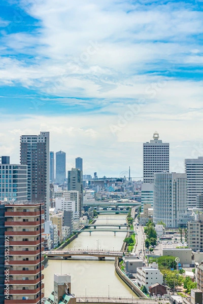 Obraz 土佐堀川と大阪の街