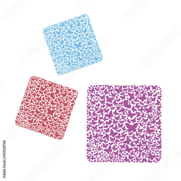 Obraz A square figure from a cloud of butterflies