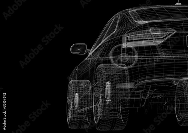 Fototapeta car wire back