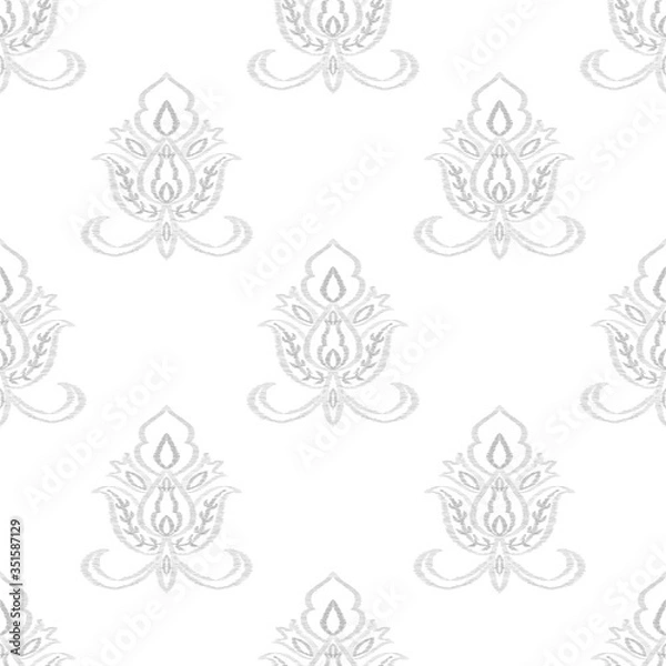 Fototapeta Indigo Flower Islamic Vector Seamless Pattern. 