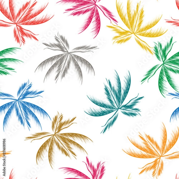 Fototapeta Palm leaves pattern