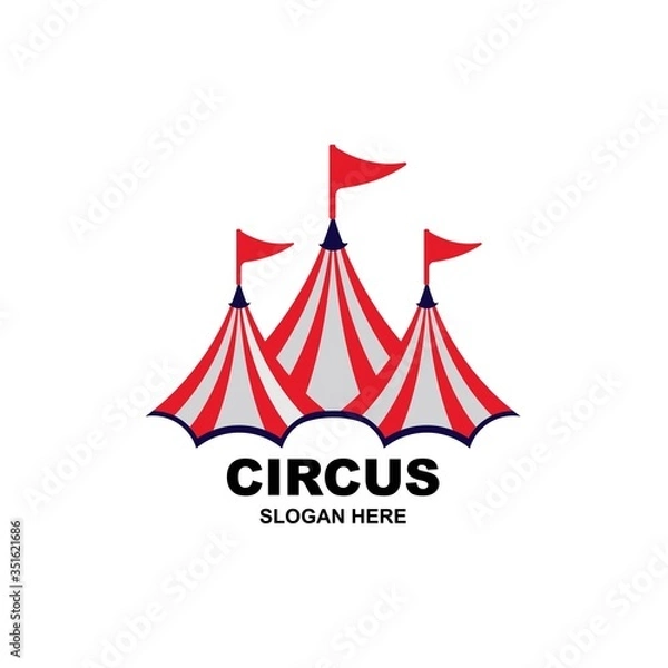 Fototapeta Circus tent logo template Vector illustration