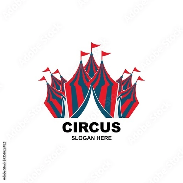Fototapeta Circus tent logo template Vector illustration