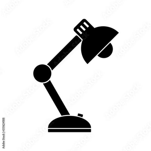 Obraz Monochrome vector table lamp silhouette