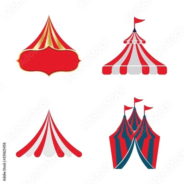 Fototapeta Circus tent logo template Vector illustration