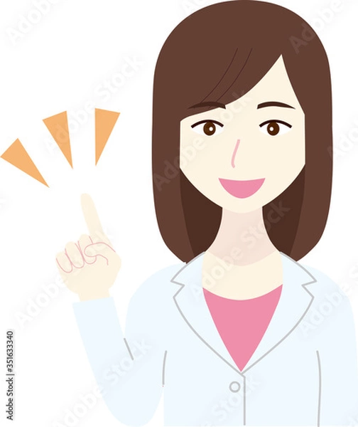 Fototapeta 若い白衣の女性