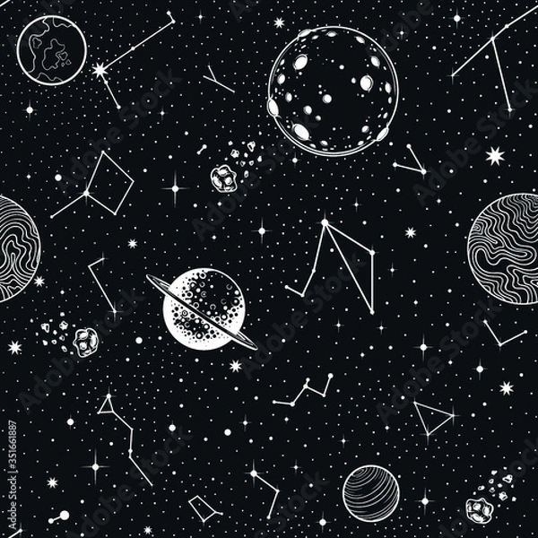 Obraz Vector Stars Seamless Pattern