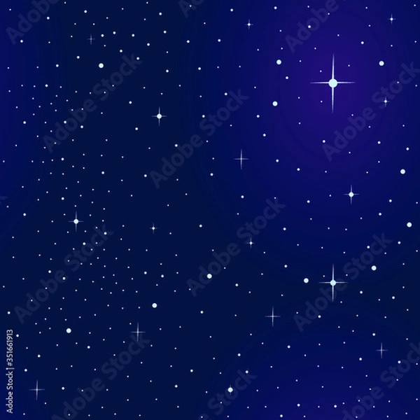 Obraz Vector Blue Space Sky Seamless Pattern