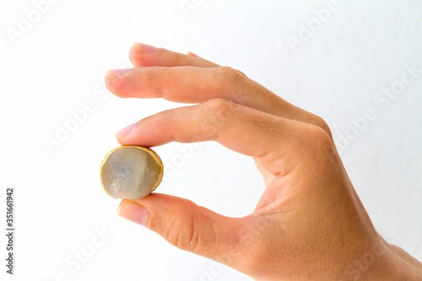 Obraz Opened Longan Fruit Berry in Hand