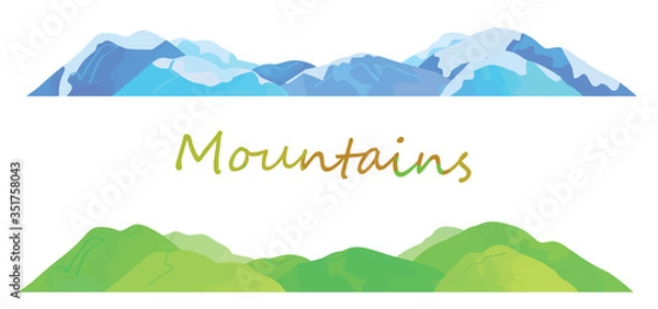 Obraz 山脈　2パターン　夏山と雪山