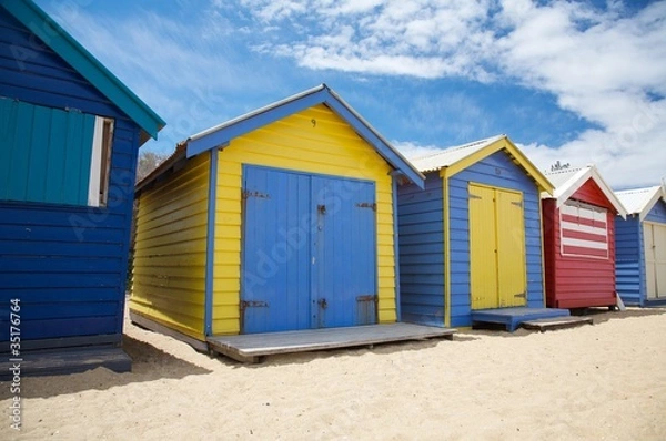Fototapeta Colourful beach huts