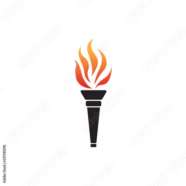 Fototapeta Fire torch graphic design template vector isolated