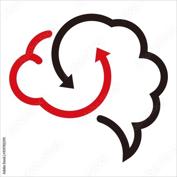 Obraz Creative Brain Concept with arrow Logo Design Template
