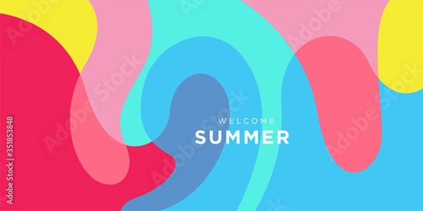 Fototapeta Vector Colorful liquid and fluid background for summer collection