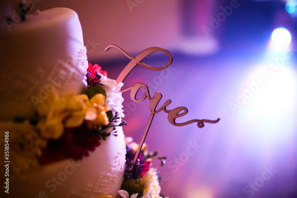 Obraz Tort i napis love