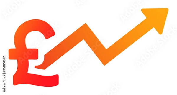 Fototapeta ポンド記号と上昇する矢印
