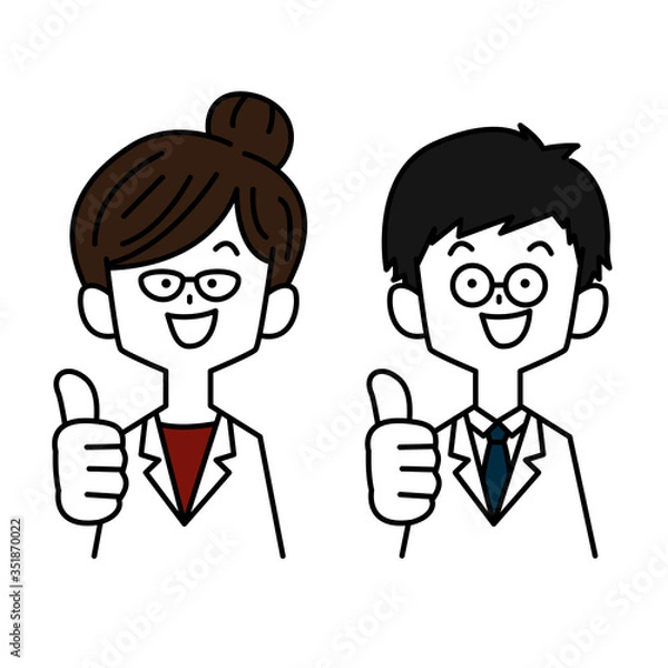 Fototapeta ハンドサインする医師男女