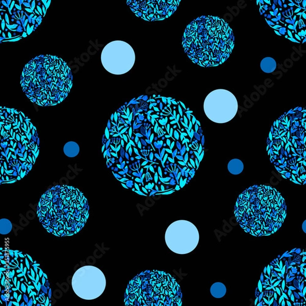 Obraz abstract seamless blue pattern with circles blue background