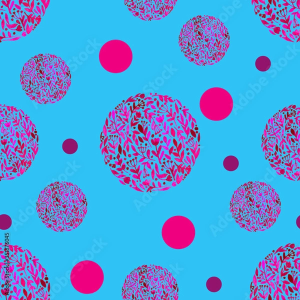 Obraz abstract seamless pattern with circles blue background