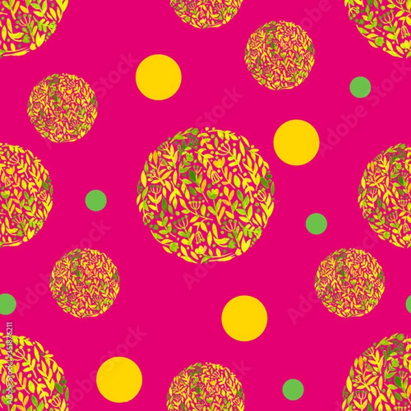 Fototapeta abstract seamless pattern with circles red background