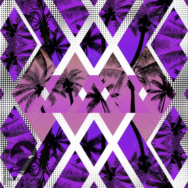 Obraz abstract purple background with palm trees