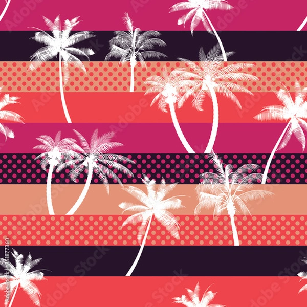 Obraz abstract red background with palm trees