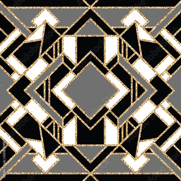 Obraz abstract grey and brown geometric white background