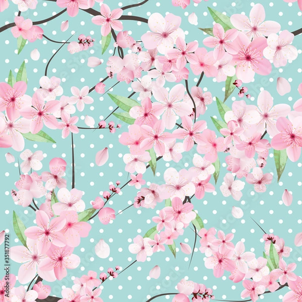 Obraz seamless pattern with cherry blossom