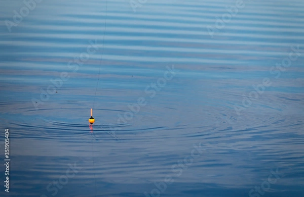 Obraz Fishing float on the water. Fishing with a float rod on the water
