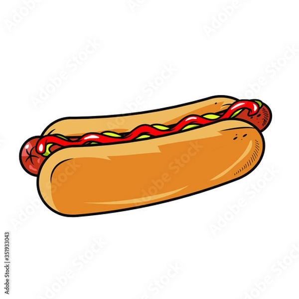 Obraz Hod dog vector. Hod dog logo. 