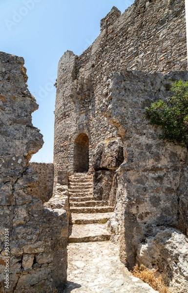 Obraz Part of the ruin of the castle Asklipio