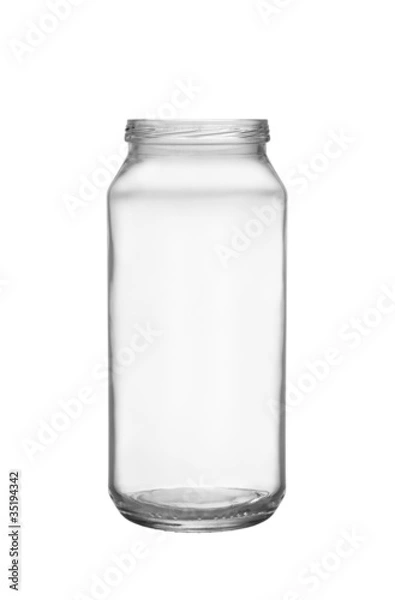 Obraz Empty glass jar isolated on white background