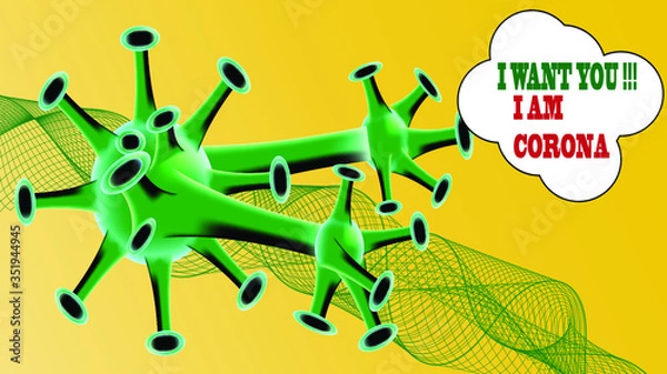 Obraz vector illustration of corona,i want you i am covid-19