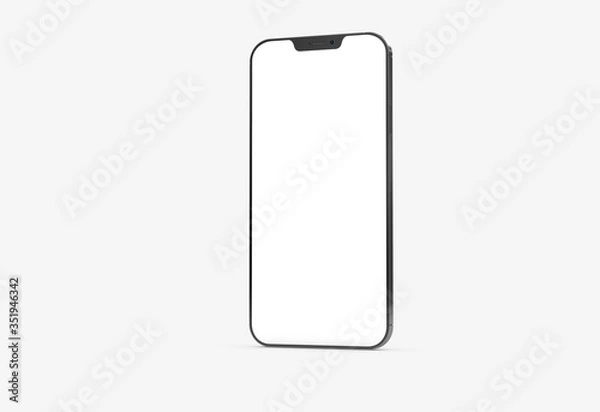 Fototapeta white mobile smartphone device digital isolated 3d