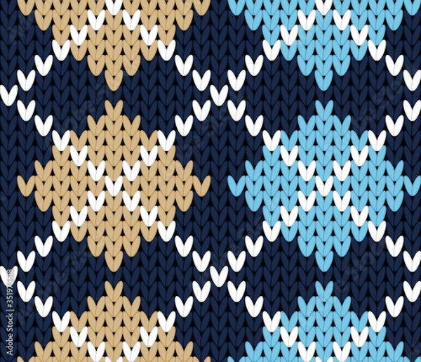 Fototapeta vector knitting seamless background: geometric argyle pattern