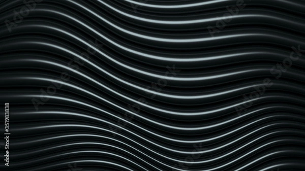 Obraz Abstract Black Wavy Tubes Background