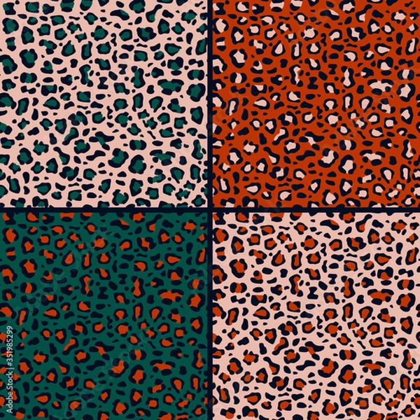 Obraz Seamless jaguar pattern in four different color
