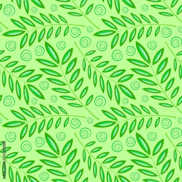 Fototapeta Square, seamless pattern, leaf pattern. Background for site or blog, textiles, packaging, interior drawing, wallpaper