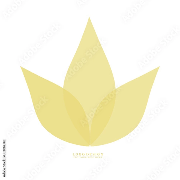 Obraz Isolated yellow lotus flower logo