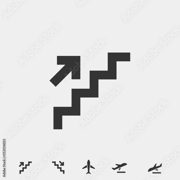Obraz stairs up icon vector illustration for website and graphic design
