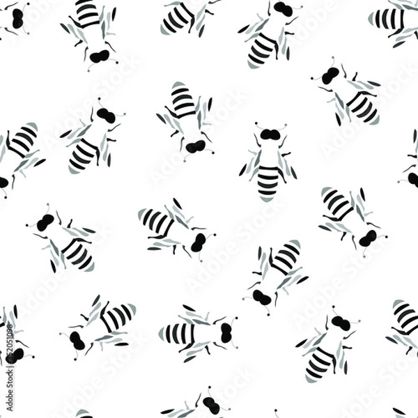 Fototapeta Cute Bees Vector Kids Pattern Seamless