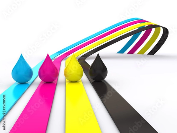 Obraz CMYK concept 3d render illustration