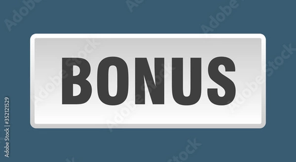Fototapeta bonus button. bonus square white push button