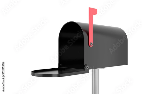 Fototapeta Empty mailbox website banner. 3D rendering.