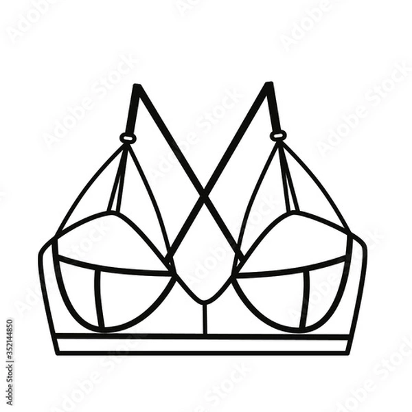 Obraz Balcony. Bra. Lingerie. Simple vector illustration.