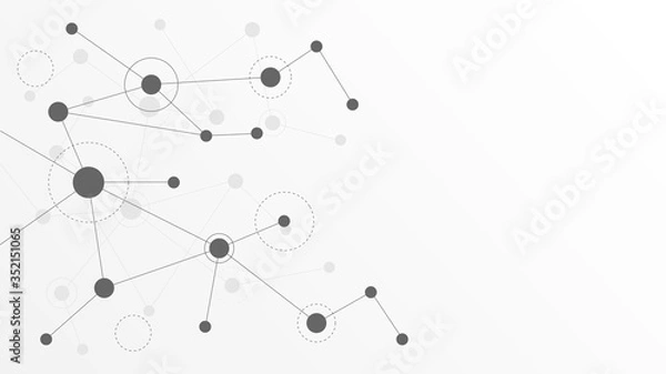 Fototapeta Abstract geometric connect lines and dots.Simple technology graphic background.Illustration Vector design Network and Connection concept.